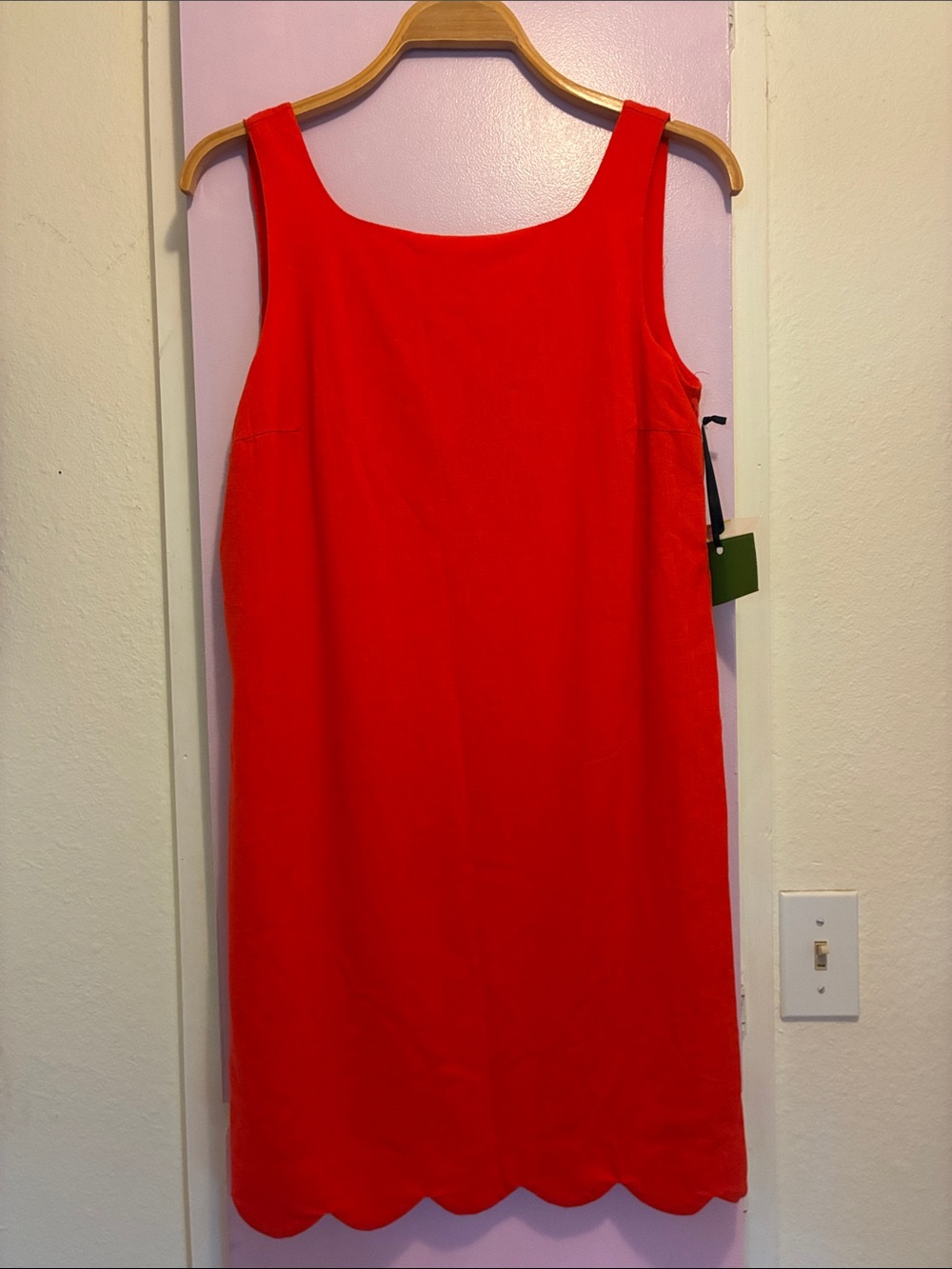 kate spade Red Sleeveless Scallop-Hem Shift Dress